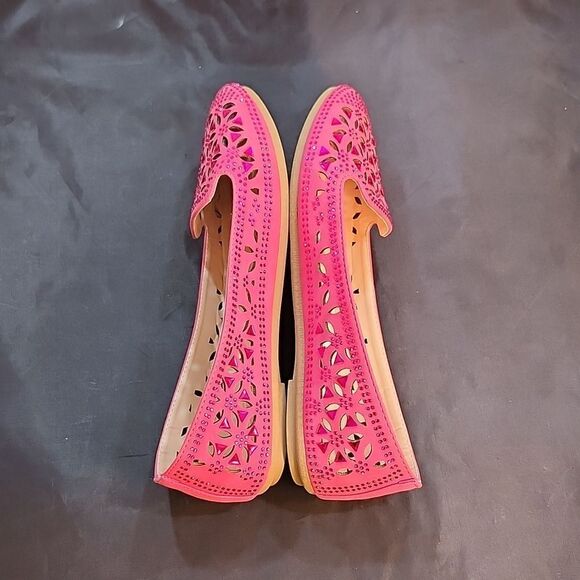 BRAND NEW FOREVER WIDE WITHD  COMFORTABLE BALLERINA RHINESTONE LASER CUT LOAFER - Picture 11 of 16
